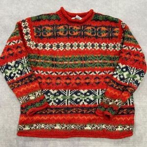 Vintage chunky knit mock neck sweater